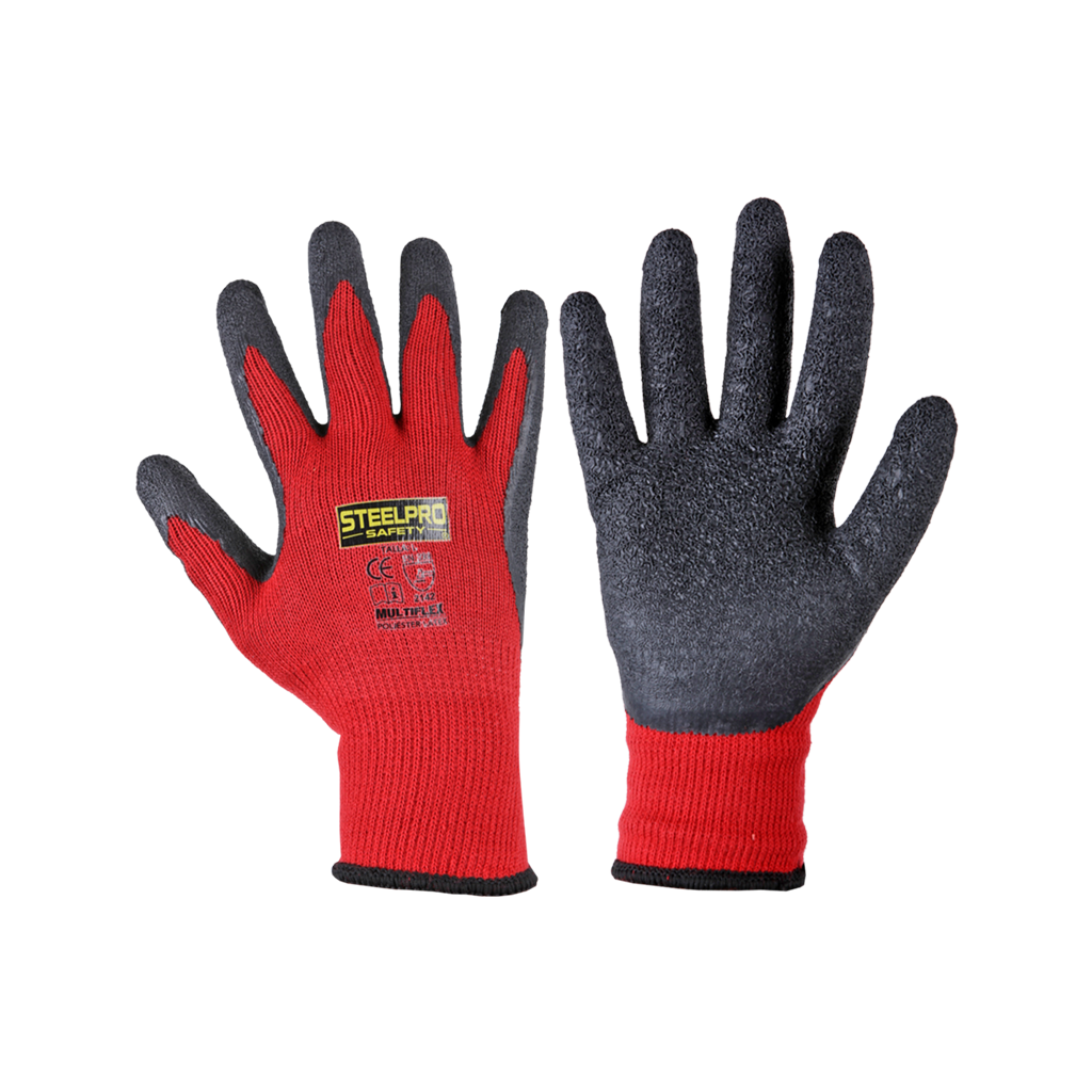GUANTE MULTIFLEX LATEX ROJO T: L STEELPRO 303029100596